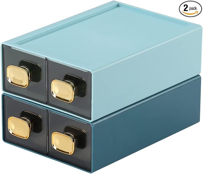 Spacious Desk Drawers, Stackable Desktop Organizer, Plastic Storage Box by OSteedWares