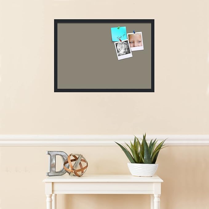 PinPix 27x19 Inch Cork Bulletin Board. This Decorative Framed Pin Board Comes with Pewter Design and a Satin Black Frame. Ideal for Home Office Decor or Message Board (PinPix-1812)-DeskLoop Office