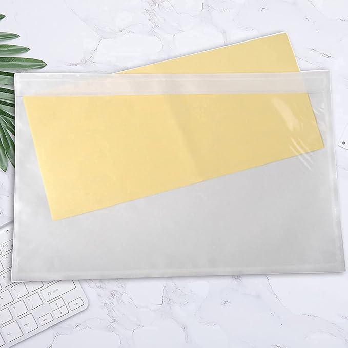 LabelMore 7.5" x 5.5" Clear Plastic Adhesive Packing List Mailing Shipping - Image 3