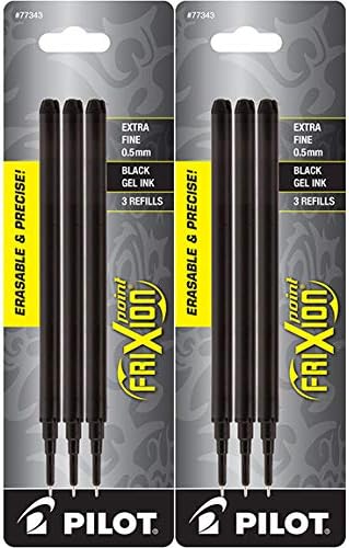 PILOT FriXion Point Erasable Gel Ink Refills, Extra Fine Point, 6 Refills by PilotCorporationofAmerica