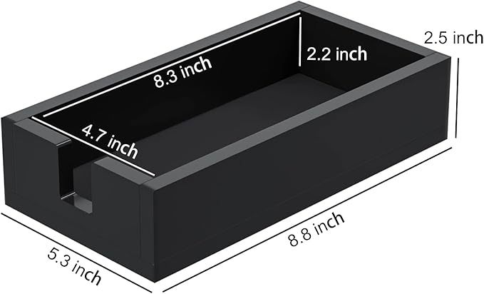 HIIMIEI Acrylic Napkin Holder for Bathroom, Black Acrylic Guest Towel Holder, Bathroom Napkins Guest Disposable Holder, Hand Towel Tray for Kitchen, Parties, Weddings, Party, Hotel, Restaurant（Black）-DeskLoop Office