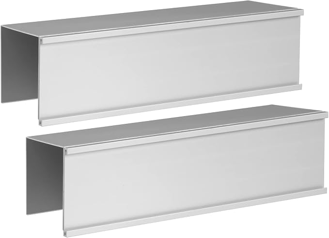 Set of 2 – Sturdy & Elegant Silver Aluminum Cubicle Name Plate Holder, Office by GlossyEnd
