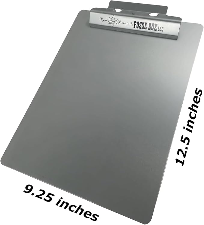 Posse Box - Flat Clipboard LR-125 · Anodized Aluminum Silver · 12.5" x 9.25" - Image 2