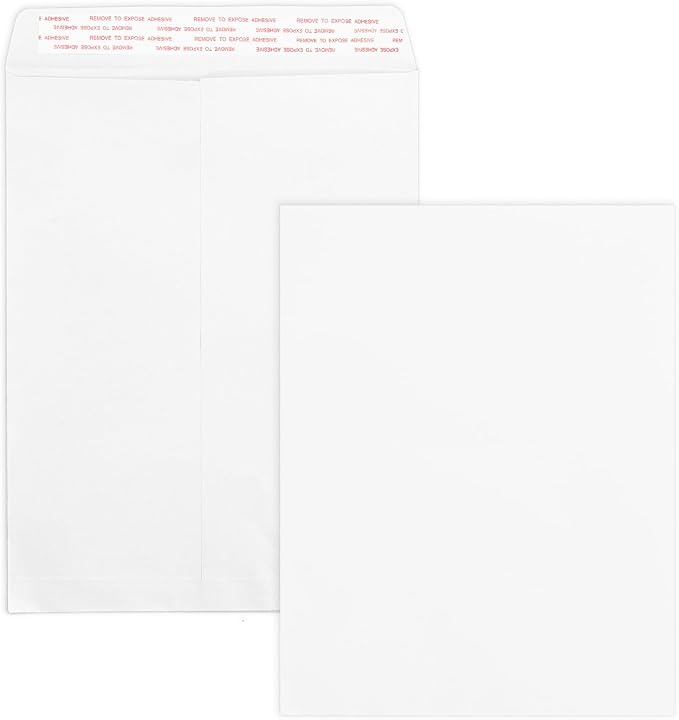 100 Pack 10x13 White Catalog Envelopes Self Seal, Goefun 100GSM Paper White by Goefun