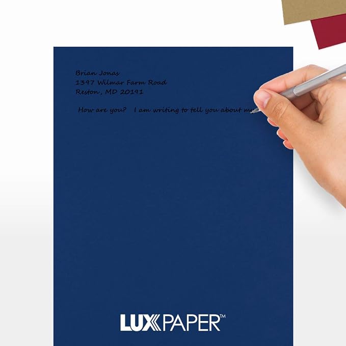 LUXPaper 8.5" x 11" Cardstock | Letter Size | Navy Blue | 100lb. Cover | 50 Qty - Image 5
