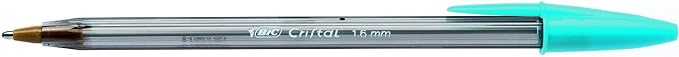 BIC Cristal Fun Ballpoint Pens, Wide Point, Box of 20, Turquoise Colour by BIC