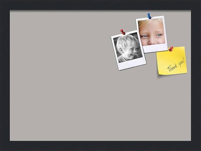 PinPix 18x13 Inch Cork Bulletin Board. This Decorative Framed Pin Board Comes with Dark Stone Design and a Satin Black Frame. Ideal for Home Office Decor or Message Board (PinPix-1808)-DeskLoop Office