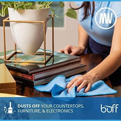 12" x 12" MW Pro Multi-Surface Microfiber Cleaning Cloths | Blue - 12 Pack | Premium Microfiber Towels for Cleaning Glass, Kitchens, Bathrooms, Automotive, Supplies & Products-DeskLoop Office