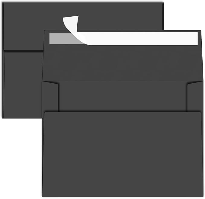 YINUOYOUJIA 100 Packs Black A7 Envelopes, 5x7 Envelopes by YINUOYOUJIA