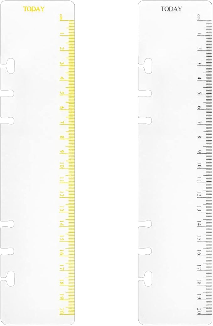 2 Pack A5 6 Holes Page Marker Ruler Plastic Binder Ruler Divider Ruler by Zelten