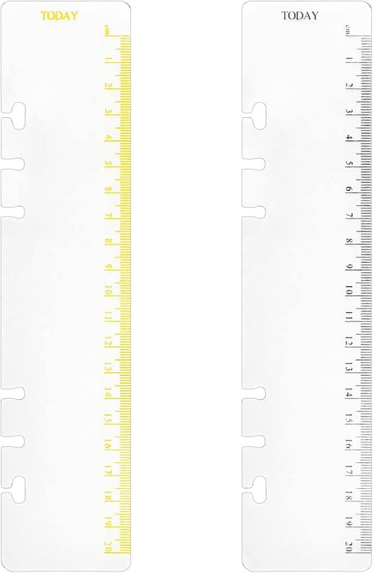 2 Pack A5 6 Holes Page Marker Ruler Plastic Binder Ruler Divider Ruler by Zelten