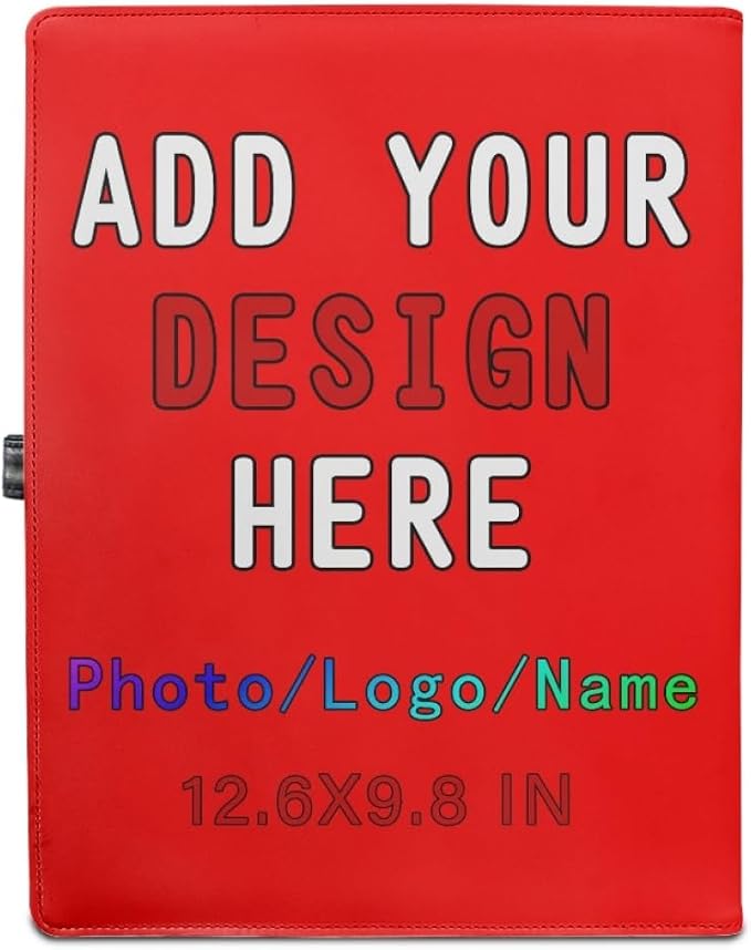 Personalized Leather Portfolio for Men Women, Custom Logo/Text/Photo Binder - Image 2