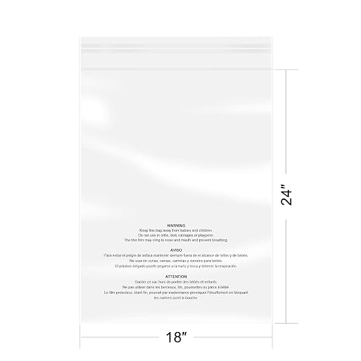 iMailer - 100 Count - 18" x 24" Clear Plastic Poly Bags - Image 2