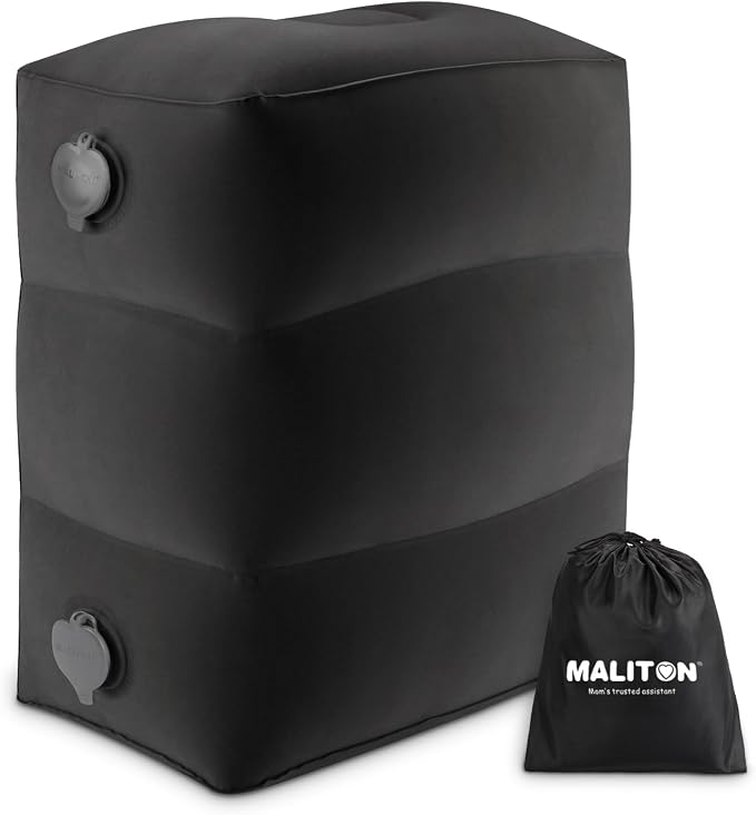 Maliton Inflatable Travel Foot Rest Pillow, Kids Airplane Bed, Adjustable by Maliton