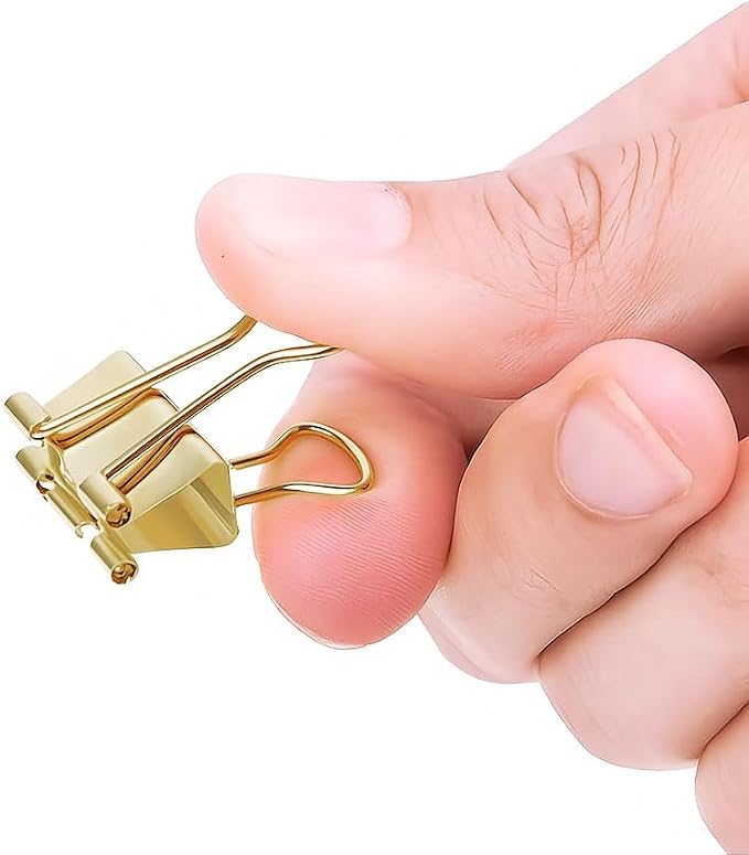 50 Pack Small Gold Binder Clips 3/4 Inch, Colored Little Paper Clamps, Tiny - Image 3
