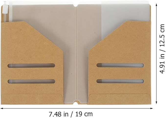 4pcs Kraft Card Holder and Zipper PVC Pouch Travel Kraft Paper Passport Holder - Image 3