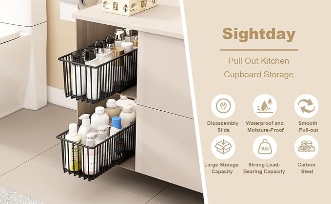 TrailBlaze Heavy Duty Pull Out Wire Storage Baskets - Image 3