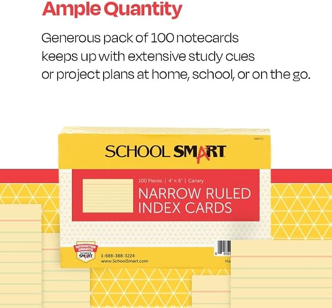 School Smart Ruled Index Card, 4 x 6 Inches - Image 5