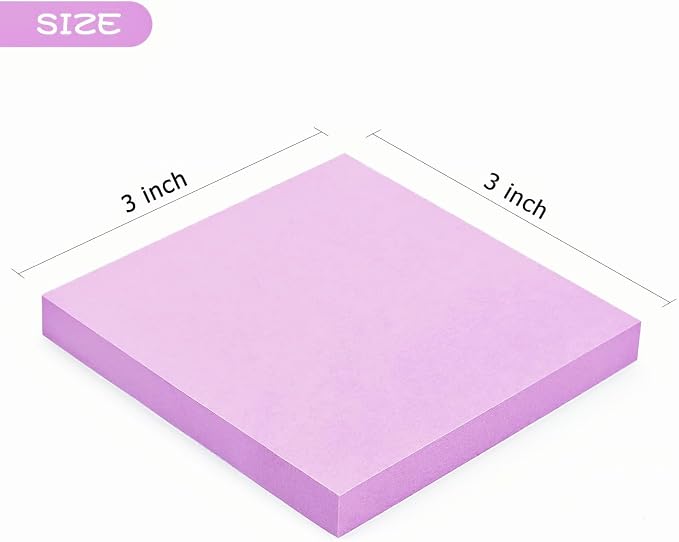 Early Buy Sticky Notes 3x3 Inches, 6 Pastel Color, 100 Sheets/Pad, - Image 3