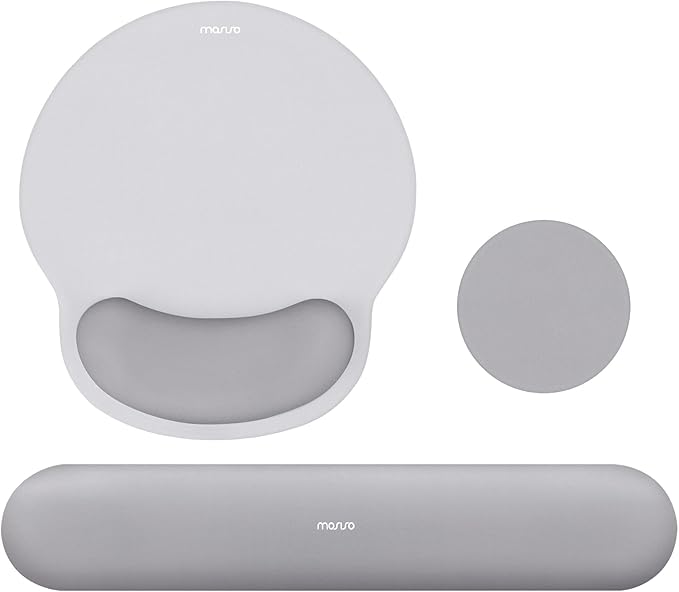 MOSISO Wrist Rest Support for Mouse Pad&Keyboard Set, Circle Curved Ergonomic by MOSISO