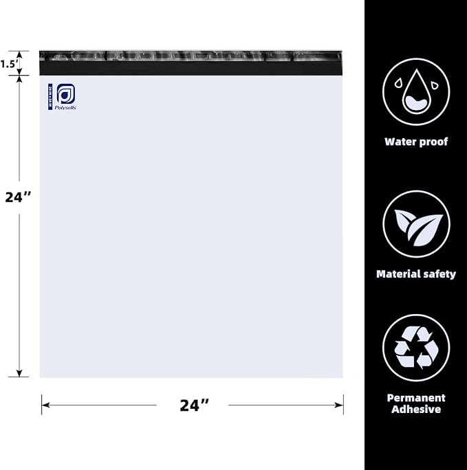 POLYSELLS 100 pcs 24x24 Inches White Poly Mailers Shipping Envelopes, Strong - Image 2