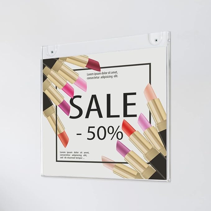 NIUBEE 24-Packs Acrylic Wall Sign Holder 8.5x11 Horizontal, Wall Mounted Design. - Image 6