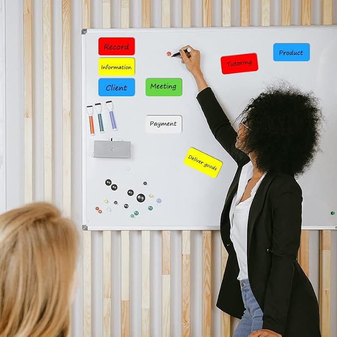 Dry Erase Magnetic Labels, 4x2 Inch, 40 Pieces in 5 Colors, - Image 9