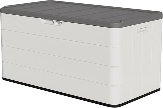 TARKARI Premium Pro Edition 100 Gallon Lockable Resin Deck Box, Waterproof & by Home