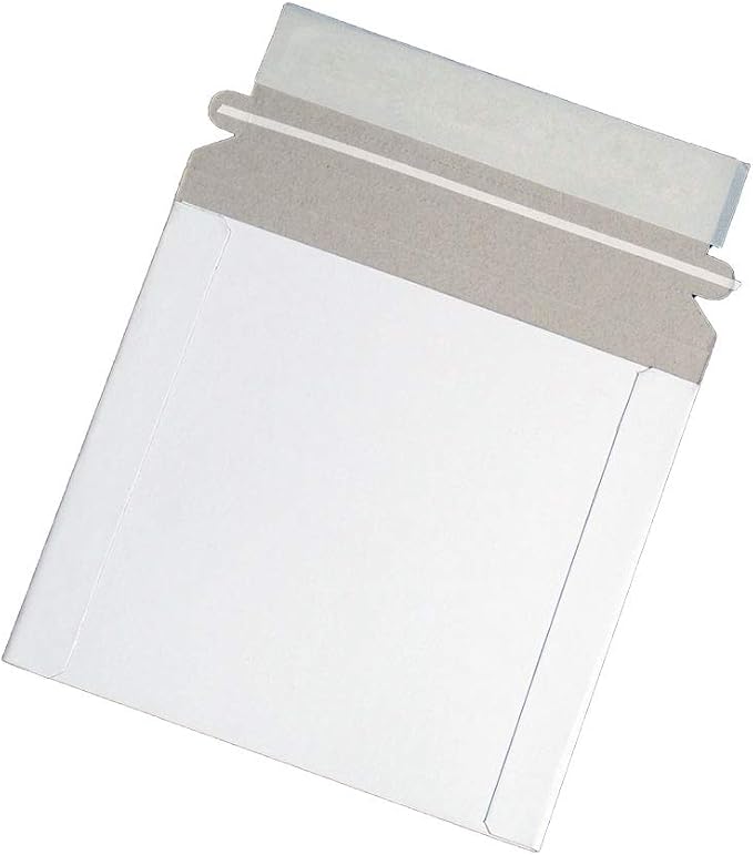 Maxtek CD/DVD Disc White Cardboard Mailers, 6 x 6 3/8 Inches, Self Seal by Maxtek