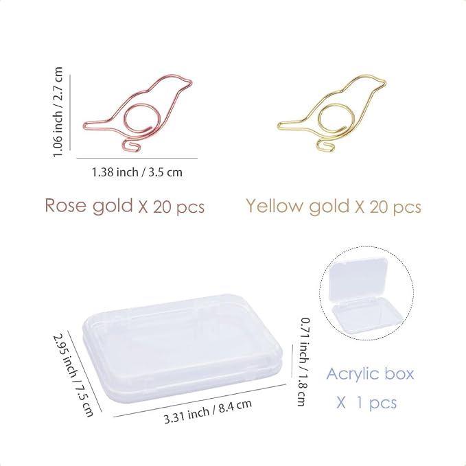 OWLFAVO 40pcs Bird Shape Paper Clips - Image 2