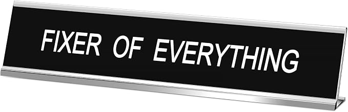 Menkxi Funny Desk Signs for Office, Novelty Nameplate Office Decor Black Desk by Menkxi
