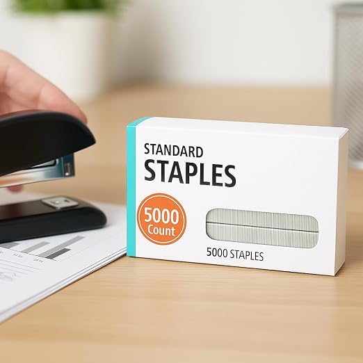 Standard Office Staples, Fits Standard Full-Strip Staplers, Strong Binding - Image 2