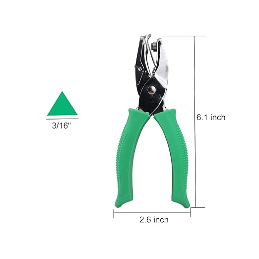 3/16 Inch Triangle Shape Hole Puncher, Handheld Single Hole Paper Punch - Image 2