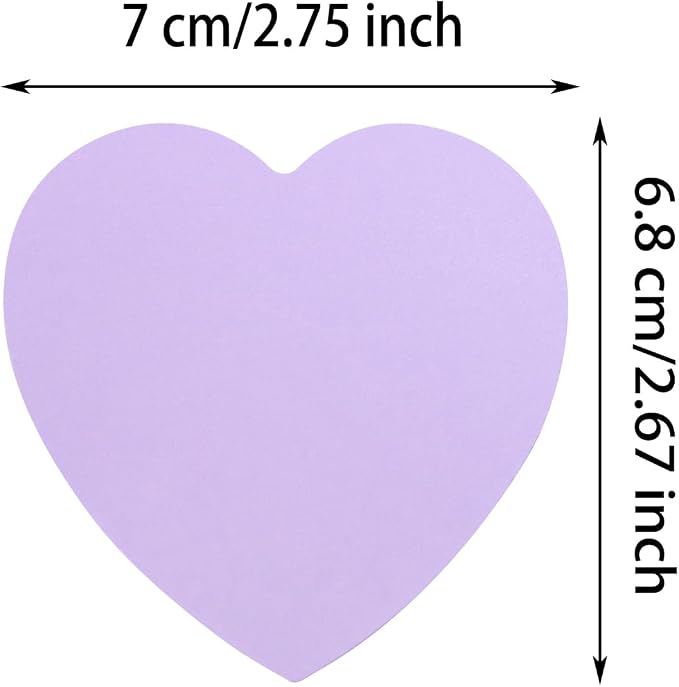 Mini Skater 2 Pack Kraft Paper Sticky Notes Heart Shaped Self-Stick Blank Book - Image 2