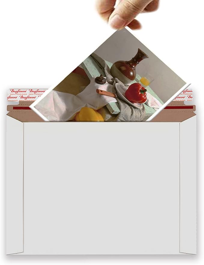 Bonfasvo Rigid Mailers 30 Pack 10 x 13.5 inches White Self Seal Stay Flat Bulk - Image 3
