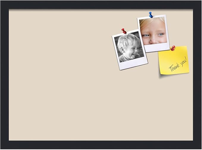 PinPix 21x15 Inch Cork Bulletin Board. This Decorative Framed Pin Board Comes with Desert Pastel Design and a Satin Black Frame. Ideal for Home Office Decor or Message Board (PinPix-1815)-DeskLoop Office