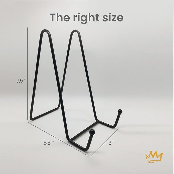 KINGDOM SOLUTIONS 8" 2-Pack Metal Stands Black – Book Stand – Sturdy Plate - Image 2