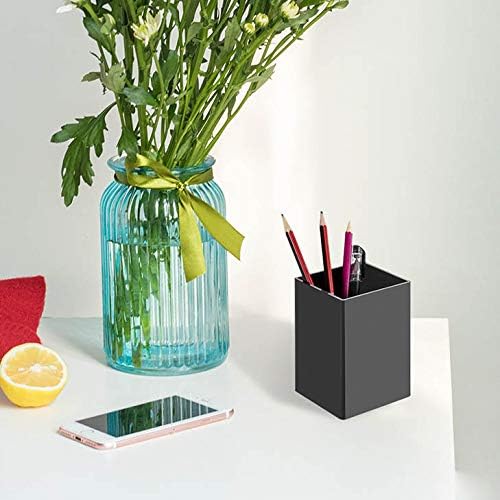 NIUBEE Black Acrylic Pen Holder 4 Pack, Desktop Pencil Cup Stationery Organizer - Image 5