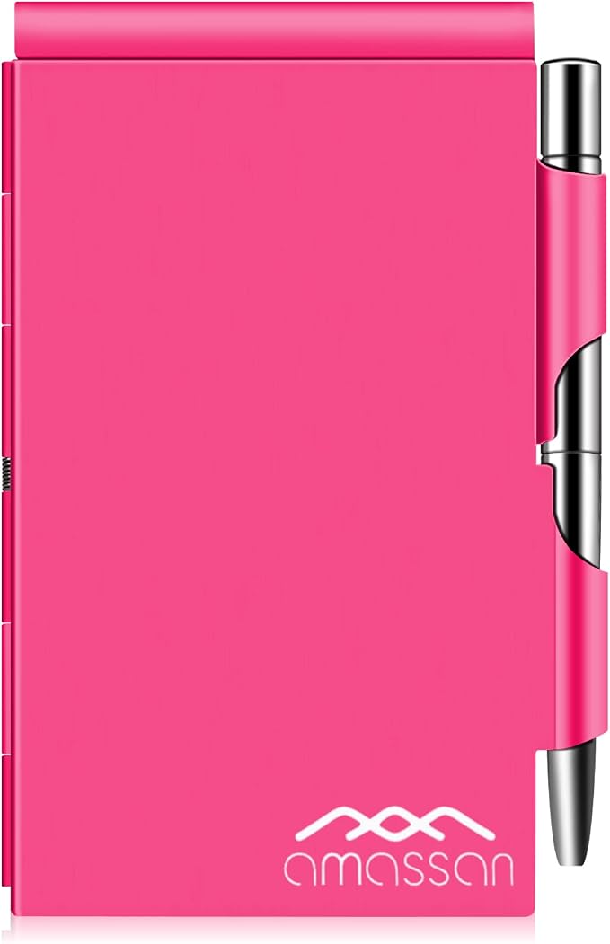 Metal Pocket Notebook, Portable Small Pocket Notepad Aluminum Note Case by AMASSAN