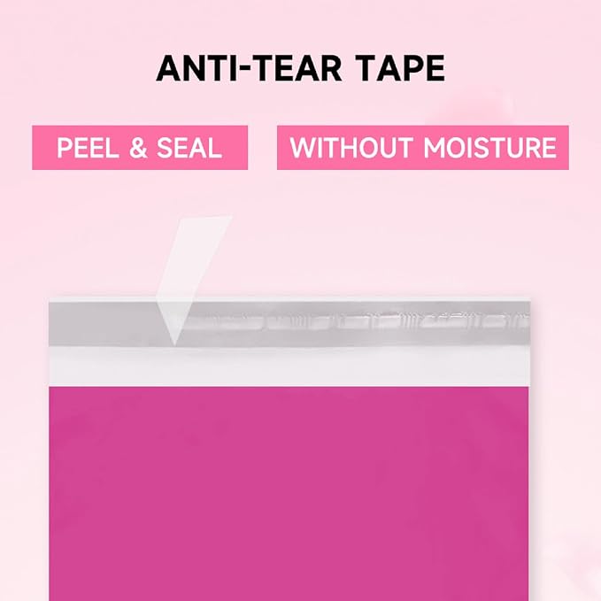 Pink Poly Mailers 12x15.5 Inch, 500 Pack | Self-seal shipping bags - Image 4
