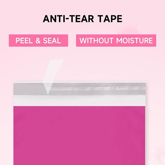 Pink Poly Mailers 14.5x19 Inch, 100 Pack, Shipping Bags | Self-seal package bags - Image 3