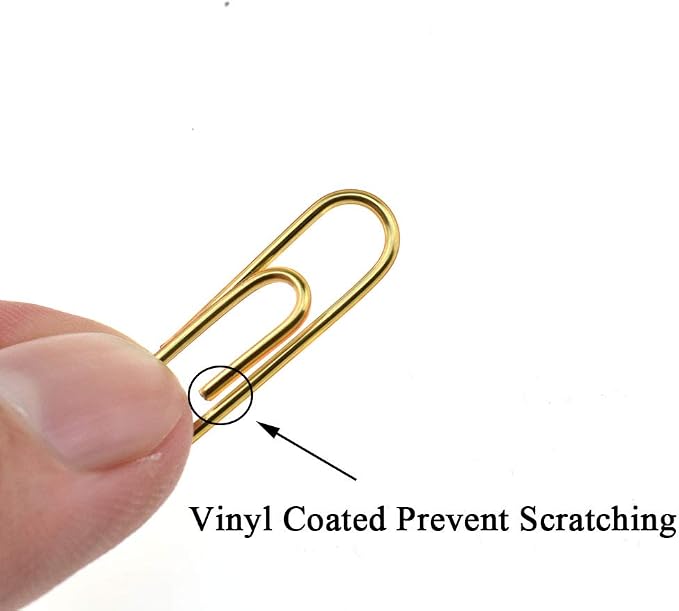 HAHIYO Paper Clips 1.1 inches Length Gold Paperclips Bright Colors Vinyl Coated - Image 3