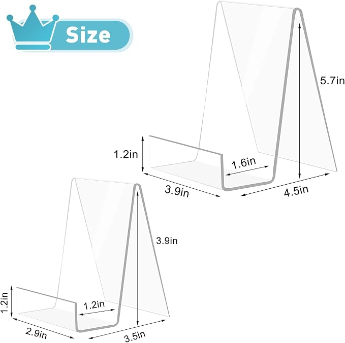 10 Pack Acrylic Book Stand Thickened Clear Book Display Easel Holder - Image 4