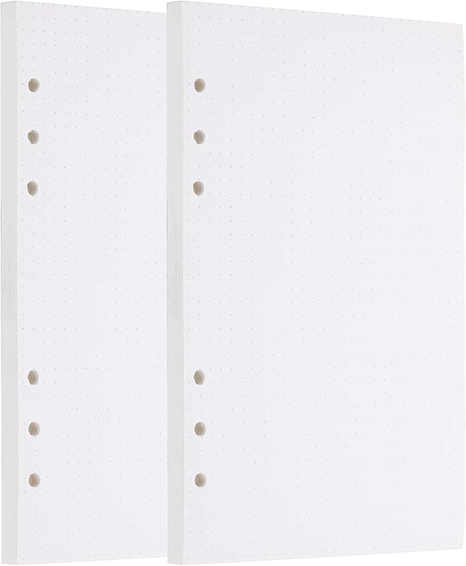 PATIKIL A5 Dot Grid Paper 6-Ring Binder Loose Leaf Planner Filler Paper Planner Inserts, 160 Sheets/320 Pages, Lined-DeskLoop Office