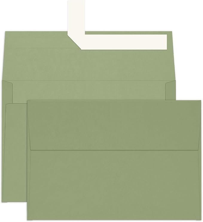 100 Pack A4 Sage Green Envelopes 4x6, Goefun 4.25 x 6.25 Printable Greeting by Goefun