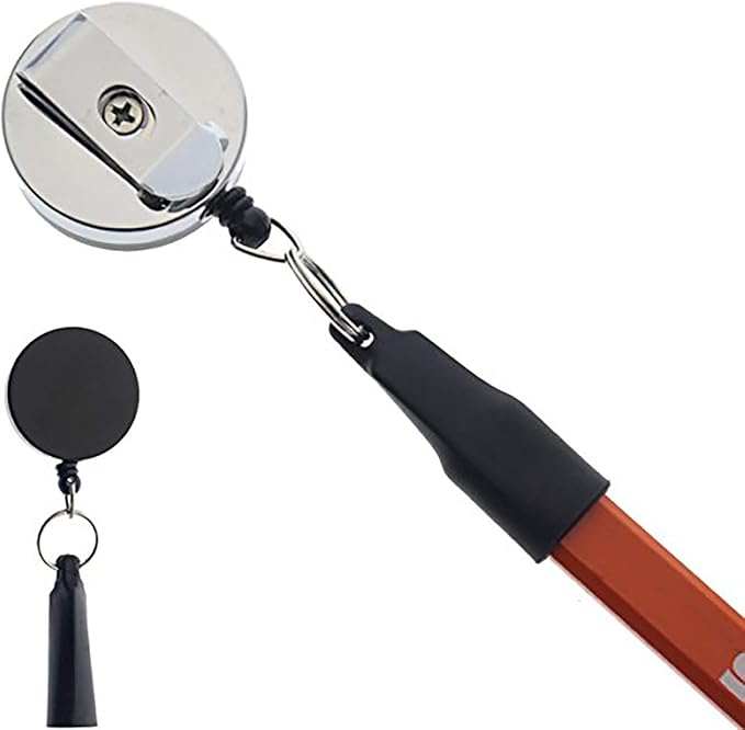 5 Pack - Heavy Duty Retractable Pull Pen Holder - Ideal by SpecialistID