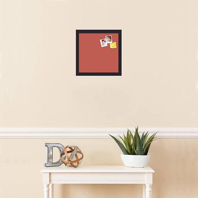 PinPix 12x12 Inch Cork Bulletin Board. This Decorative Framed Pin Board Comes with Crimson Pastel Design and a Satin Black Frame. Ideal for Home Office Decor or Message Board (PinPix-1807)-DeskLoop Office