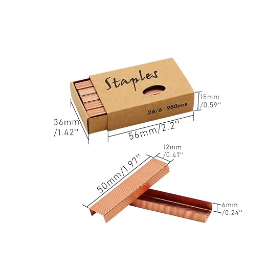 MEI YI TIAN Rose Gold Staples 26/6 Standard Staples Refill 1000/Box 2 - Image 3