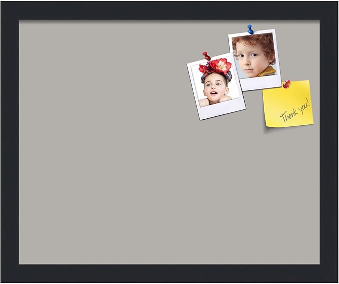 PinPix 16x13 Inch Cork Bulletin Board. This Decorative Framed Pin Board Comes with Dark Stone Design and a Satin Black Frame. Ideal for Home Office Decor or Message Board (PinPix-1808)-DeskLoop Office