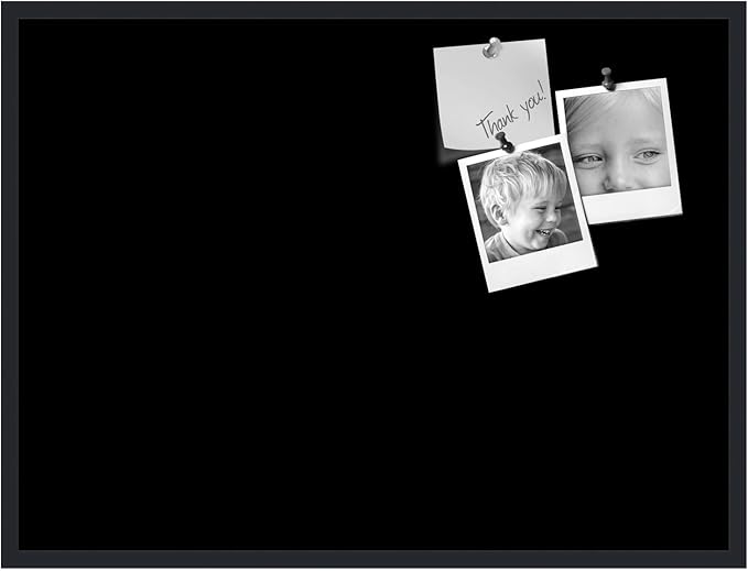 PinPix 40x30 Inch Cork Bulletin Board. This Decorative Framed Pin Board Comes with Solid Black Design and a Satin Black Frame. Ideal for Home Office Decor or Message Board (PinPix-622)-DeskLoop Office